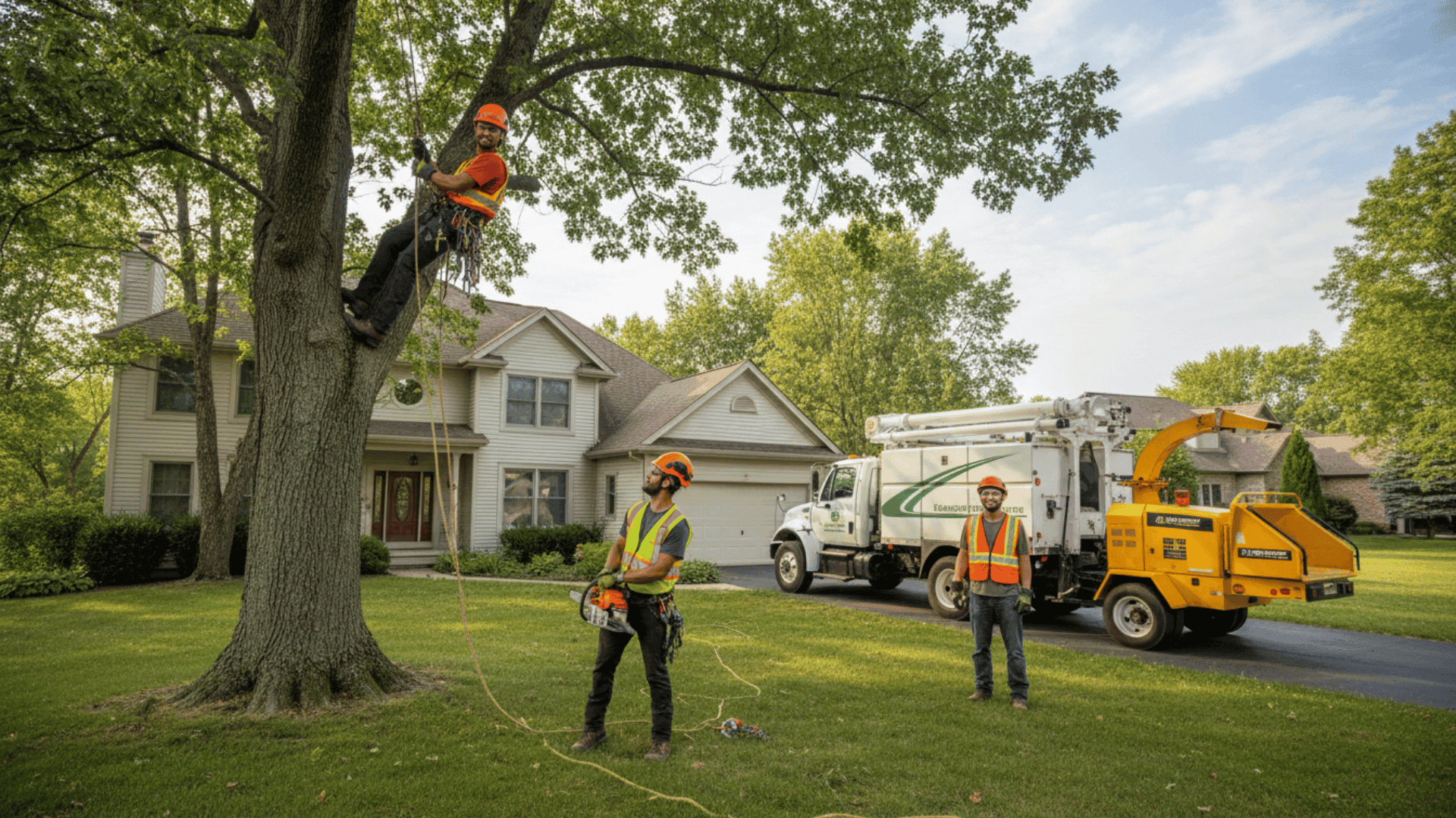 Tree removal crew working in Buffalo NY